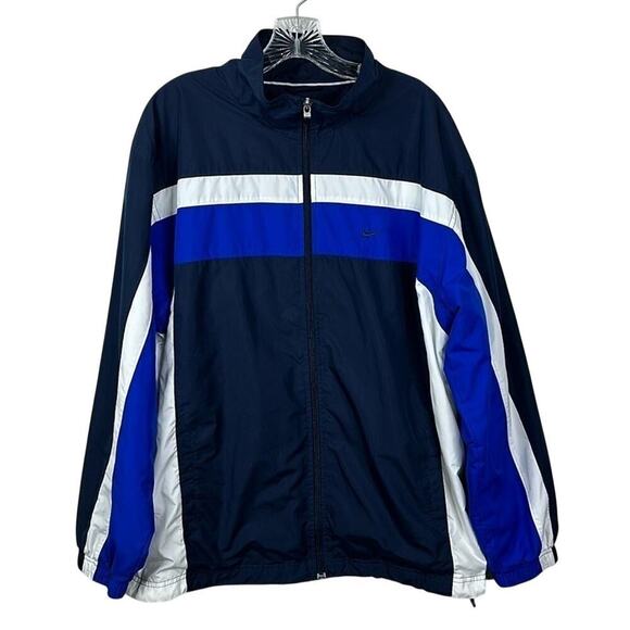 Nike Other - Vintage 90s Nike Colorblock Windbreaker Jacket Navy Royal Blue White Size Large